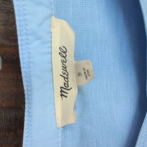 Madewell Light Blue Relaxed Fit Henley Long-Sleeve Tee - Women's Small - Picture 4 of 6